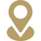 Elegant GPS pin design in gold.