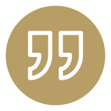 White quotes on gold background